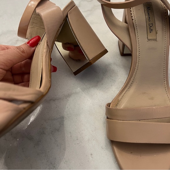 Nude leather block heeled sandals size EUR 7 Massimo Dutti - Picture 4 of 7